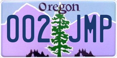 OR license plate 002JMP