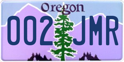 OR license plate 002JMR