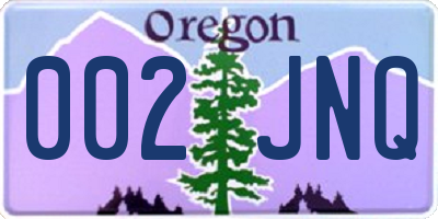 OR license plate 002JNQ