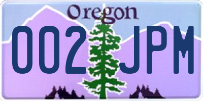 OR license plate 002JPM