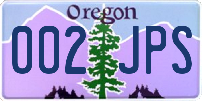 OR license plate 002JPS