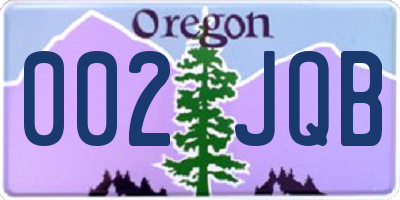 OR license plate 002JQB