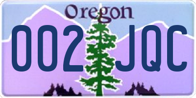 OR license plate 002JQC