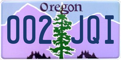 OR license plate 002JQI