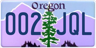 OR license plate 002JQL