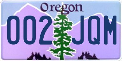 OR license plate 002JQM