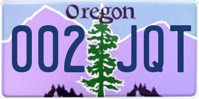 OR license plate 002JQT