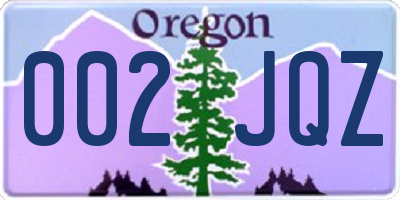 OR license plate 002JQZ