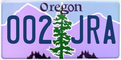 OR license plate 002JRA