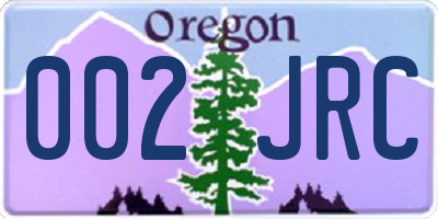 OR license plate 002JRC