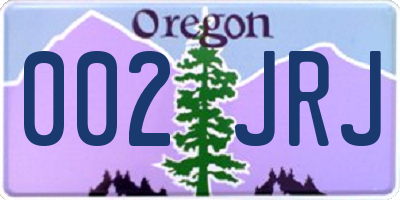 OR license plate 002JRJ