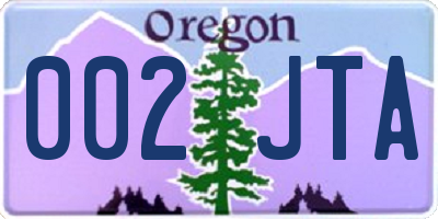 OR license plate 002JTA