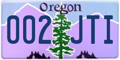 OR license plate 002JTI