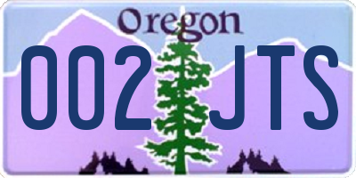 OR license plate 002JTS