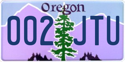 OR license plate 002JTU
