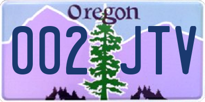 OR license plate 002JTV