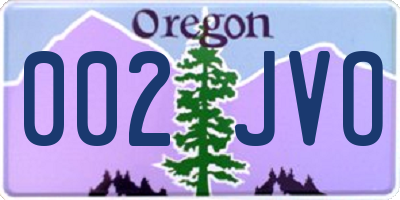 OR license plate 002JVO