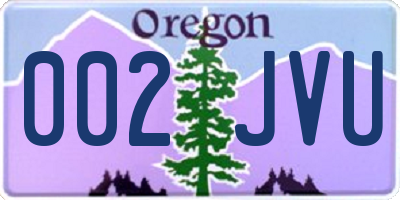 OR license plate 002JVU
