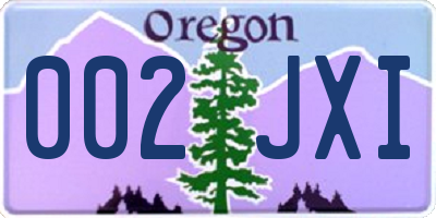 OR license plate 002JXI