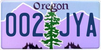 OR license plate 002JYA