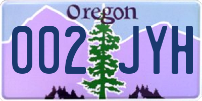 OR license plate 002JYH
