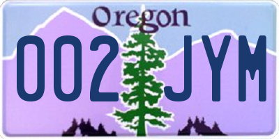 OR license plate 002JYM