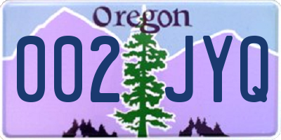 OR license plate 002JYQ