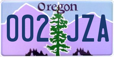 OR license plate 002JZA