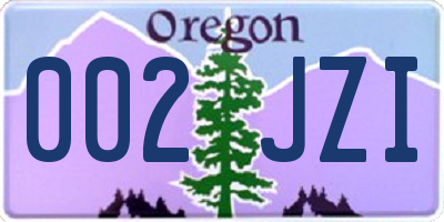 OR license plate 002JZI