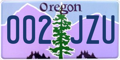 OR license plate 002JZU