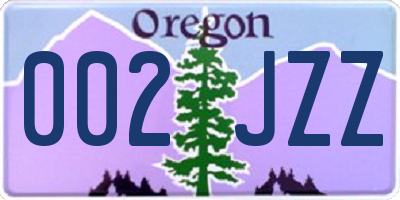 OR license plate 002JZZ