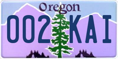 OR license plate 002KAI