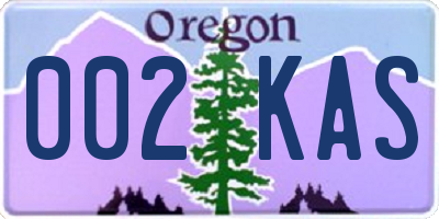 OR license plate 002KAS