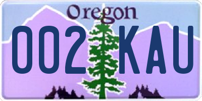 OR license plate 002KAU