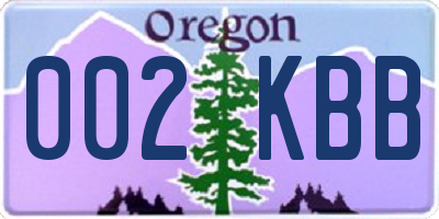 OR license plate 002KBB