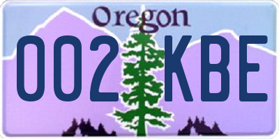 OR license plate 002KBE