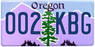 OR license plate 002KBG