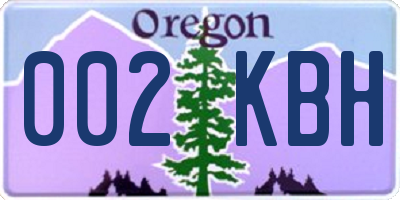 OR license plate 002KBH