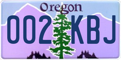 OR license plate 002KBJ