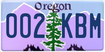 OR license plate 002KBM