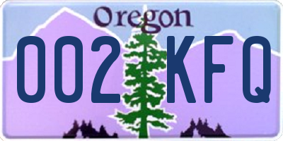 OR license plate 002KFQ