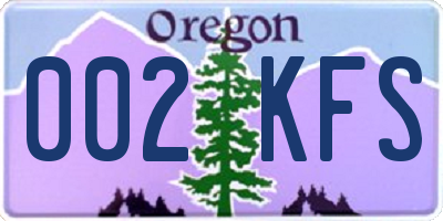 OR license plate 002KFS