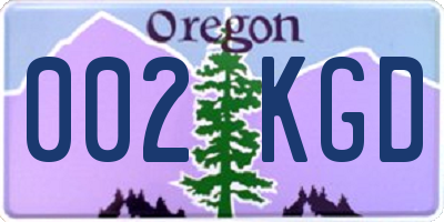 OR license plate 002KGD