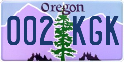 OR license plate 002KGK