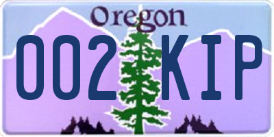 OR license plate 002KIP
