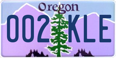 OR license plate 002KLE