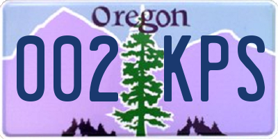 OR license plate 002KPS