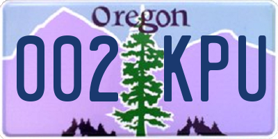 OR license plate 002KPU