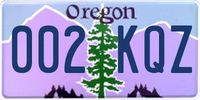 OR license plate 002KQZ