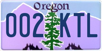 OR license plate 002KTL
